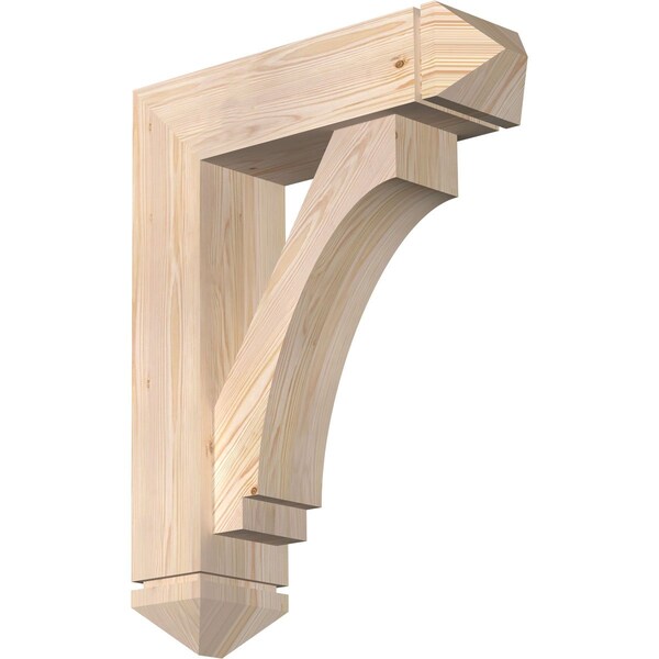 Ekena Millwork Imperial Arts and Crafts Smooth Bracket w/ Offset Brace, Douglas Fir, 7 1/2"W x 26"D x 34"H BKT0806X26X34IMP03SDF - main